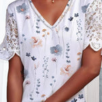 Bluse mit Lace-Patch und Druck - kleiderkultausberlin