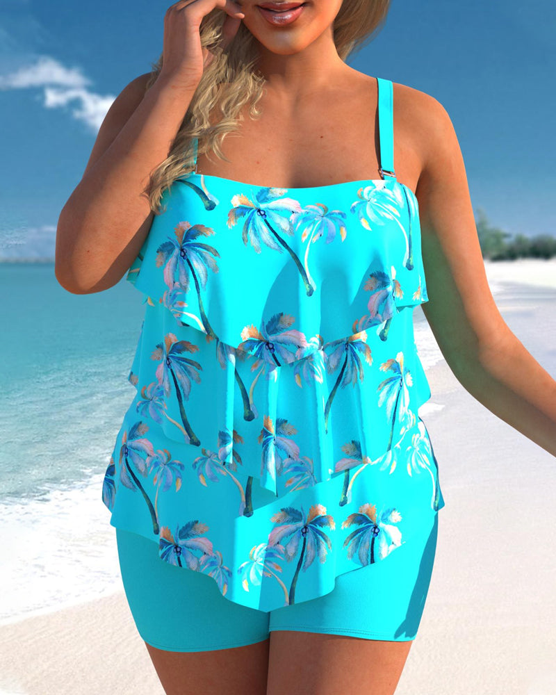 Zweiteiliger Tankini mit floralem Druck