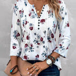 Schicke Bluse mit floralem Knopfdetail