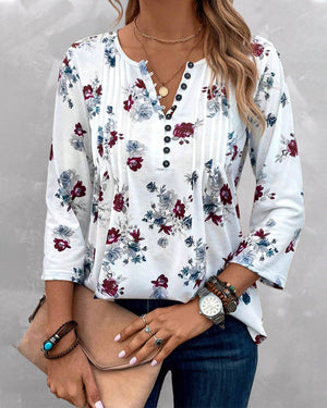 Schicke Bluse mit floralem Knopfdetail