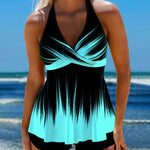 Ombre print halter neck tankini - kleiderkultausberlin