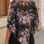 Bluse mit floralen und asymmetrischen Silhouetten - kleiderkultausberlin