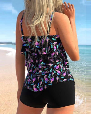 Zweiteiliger Tankini mit floralem Druck