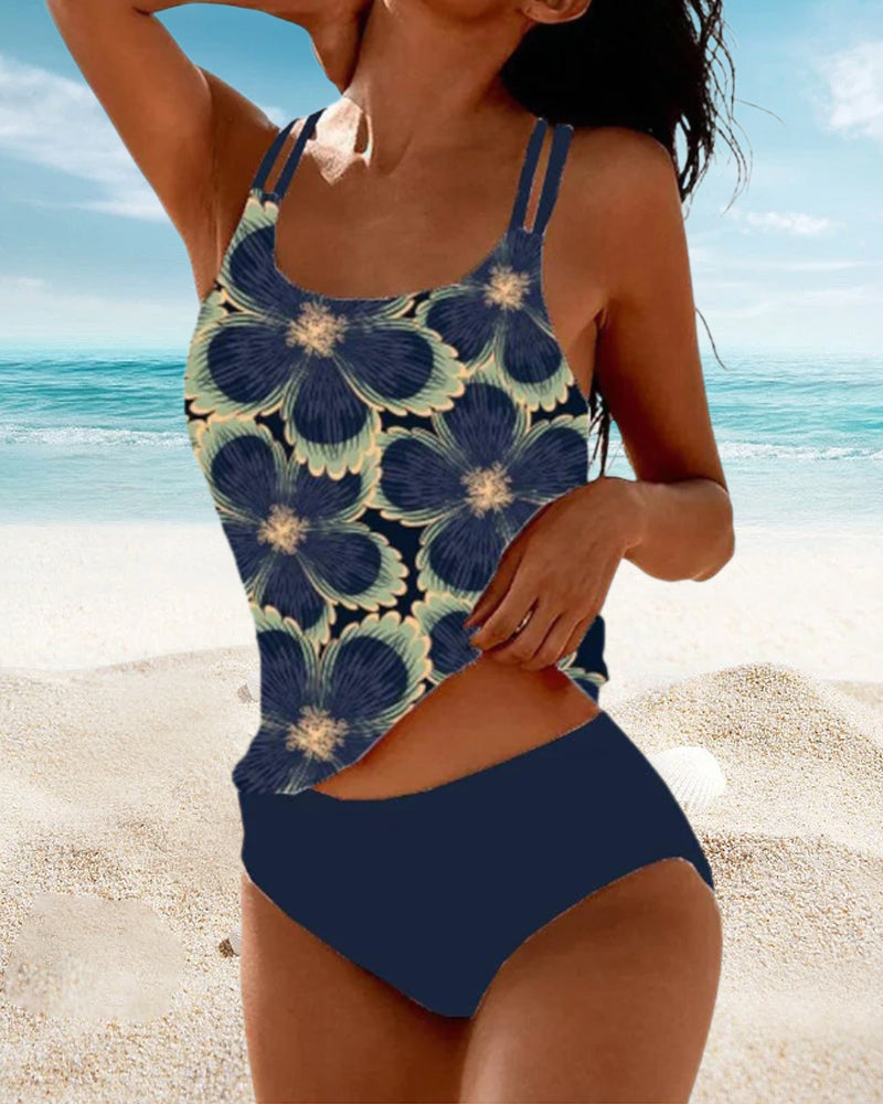 Sling-tankini mit blumenmuster - kleiderkultausberlin