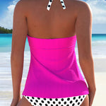 Neckholder-tankini mit polka-dot-print für den urlaub - kleiderkultausberlin