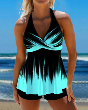 Ombre print halter neck tankini - kleiderkultausberlin