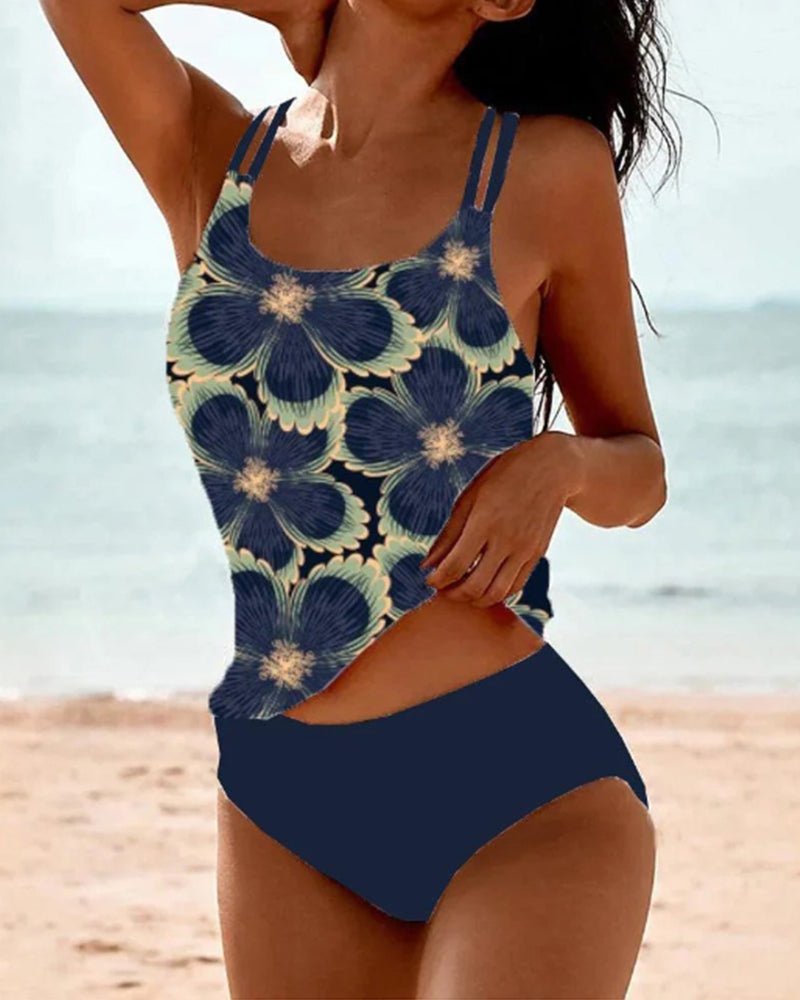 Sling-tankini mit blumenmuster - kleiderkultausberlin