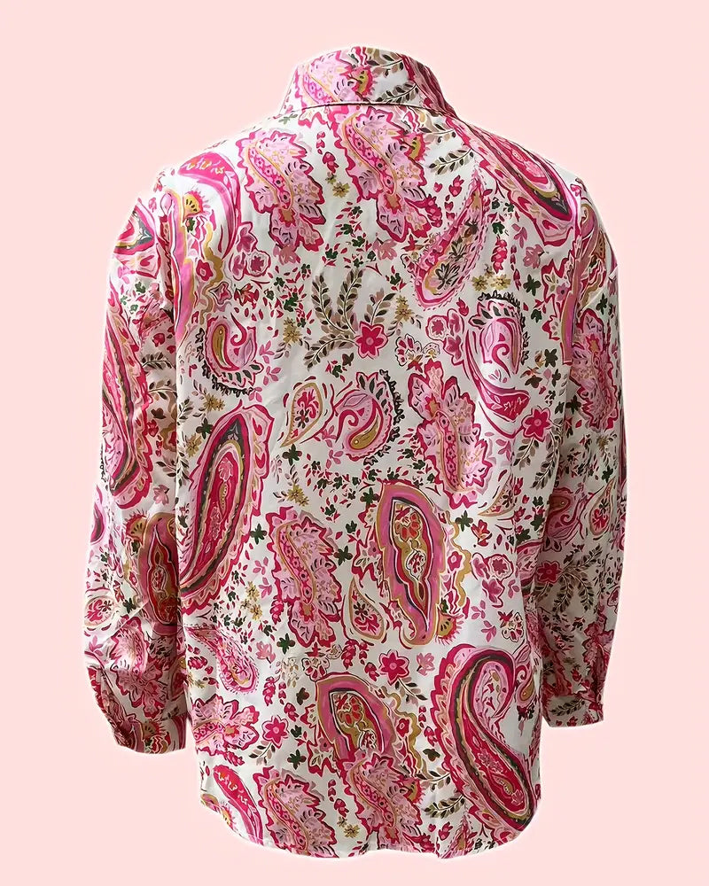 Bluse mit Paisley-Muster und langen Ärmeln